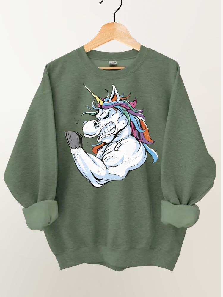 Muscular Unicorn Gym Sweatshirt