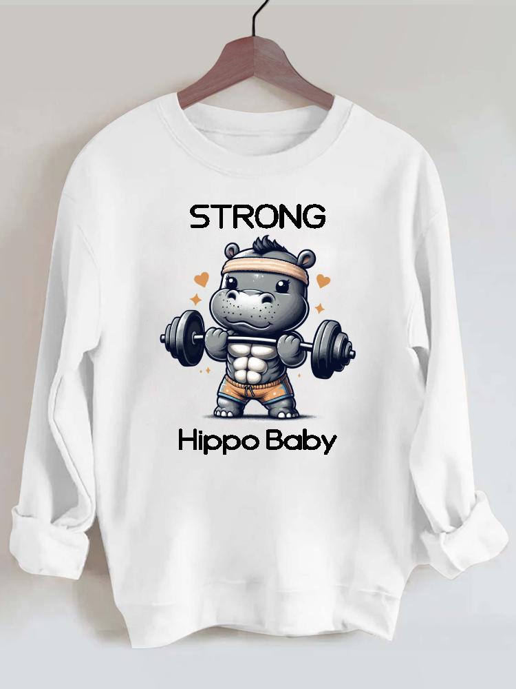 Strong Hippo Baby Gym Sweatshirt